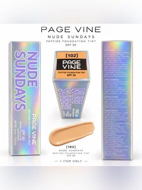 Page Vine Nude Sundays Peptide Foundation Tint SPF 50 - 102 (Warm Beige)